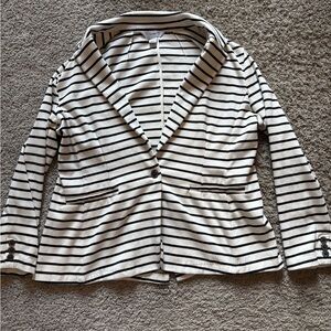 Striped Black and White Women's Blazer